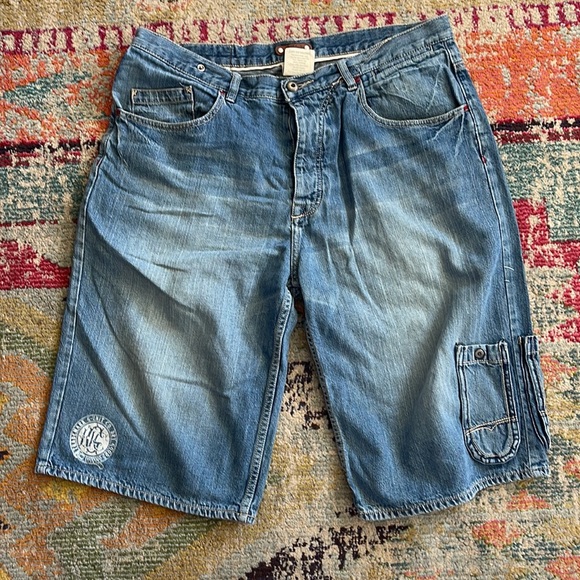 G-Unit Vintage Over Sized 100% Cotton Y2K Jean Shorts skater 90’s Vintage - Picture 3 of 4